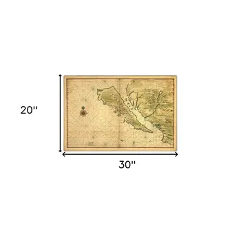 20" X 30" California As An Island C1650 Vintage Map Wall Art