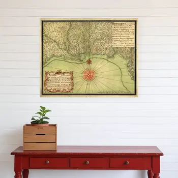 20" X 24" C1747 Map Of The Gulf Coast Vintage  Poster Wall Art