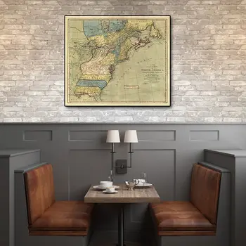 Vintage 1652 Map Of Early North America Unframed Print Wall Art