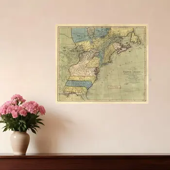 Vintage 1652 Map Of Early North America Unframed Print Wall Art