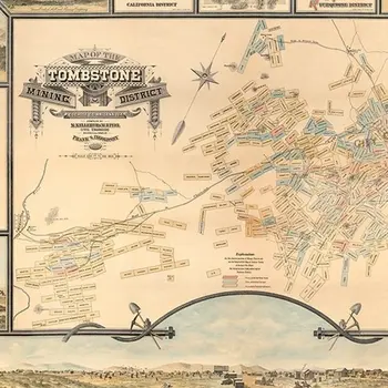 18" X 24" Map Of Tombstone Mining District Vintage Travel Poster Wall Art