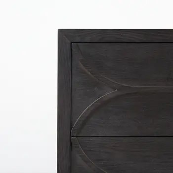 40" Dark Brown Solid Wood Three Drawer Sideboard