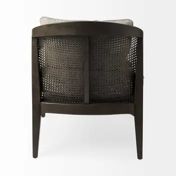 29" Gray and Brown Fabric Arm Chair