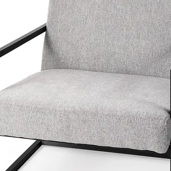 33" Gray and Black Fabric Wingback Chair