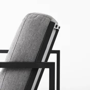 33" Gray and Black Fabric Wingback Chair