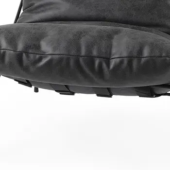 30" Black Faux Leather Distressed Wingback Chair