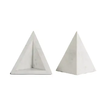 Set of Two 7" White Metal Decorative Bookends