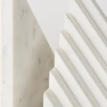Set of Two 9" White Polyresin Decorative Bookends