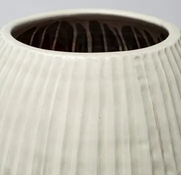 29" White Cylinder Ceramic Floor Vase