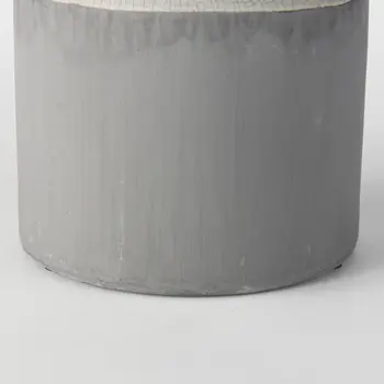 13" Gray And White Cylinder Ceramic Urns Jars
