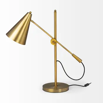 26" Gold Lamp Base LED With Gold Shade