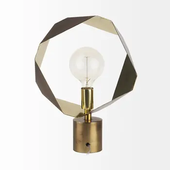 Golden Geometric Halo Table Or Desk Lamp