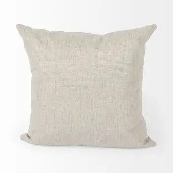 Neutral Sand Basket Weave Accent Throw Pillow