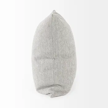 Ash Gray Basket Weave Accent Throw Pillow