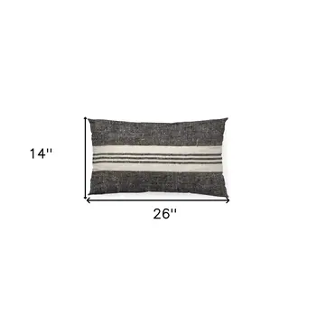 Black And White Striped Lumbar Accent Pillow Cover