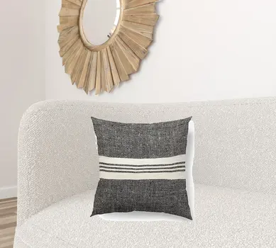Black And White Stonewash Throw Pillow Cover