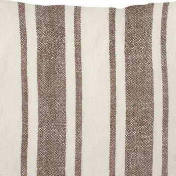 Off White Pillow Cover With Brown Stripes
