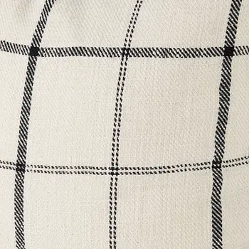 1" Beige and Black Linen Pillow Cover