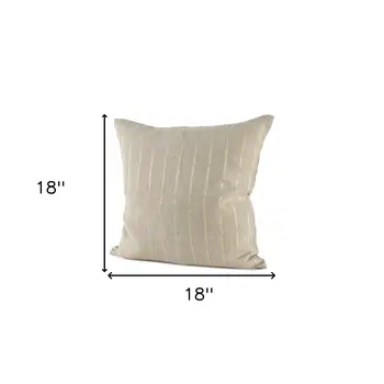 Beige And Gold Striped Pillow Cover