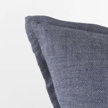 20" Blue And Gray Striped Linen Throw Pillow Cover