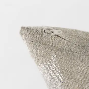 Beige And White Leaf Pattern Lumbar Pillow Cover