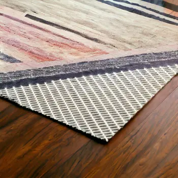 6' x 9' Ivory Striped Weave Rug Pad
