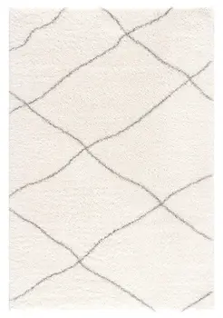 3' X 5' Ivory Modern Uneven Lattice Area Rug