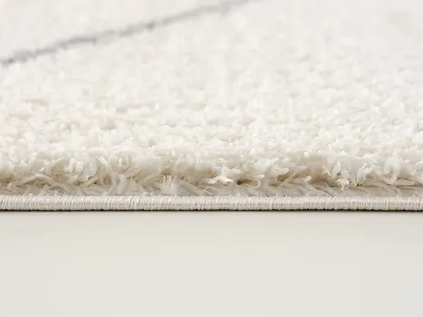 4' X 6' Ivory Modern Uneven Lattice Area Rug