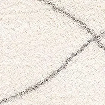 7' X 9' Ivory Modern Uneven Lattice Area Rug