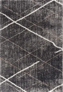 4' X 6' Gray Modern Distressed Lines Area Rug