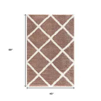 4' X 6' Beige Geometric Area Rug