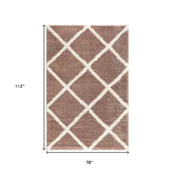 7' X 9' Beige Geometric Area Rug