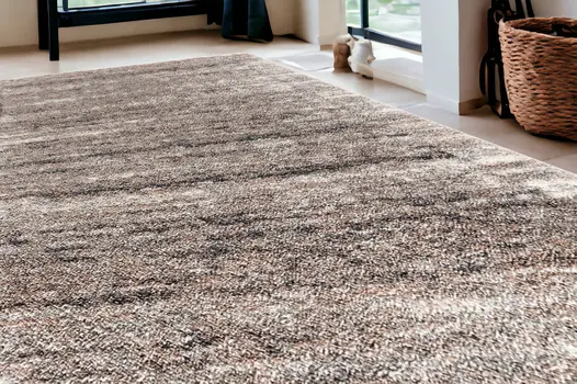 5' X 8' Ivory And Brown Retro Mod Area Rug