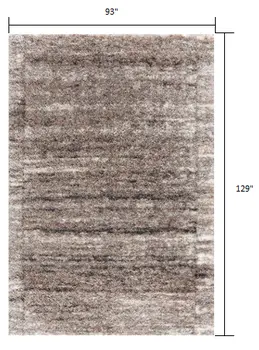 8' X 11' Ivory And Brown Retro Mod Area Rug