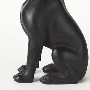 9" Black Resin Bull Dog Tabletop Sculpture
