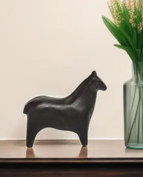 6" Gold Metal Horse Tabletop Sculpture