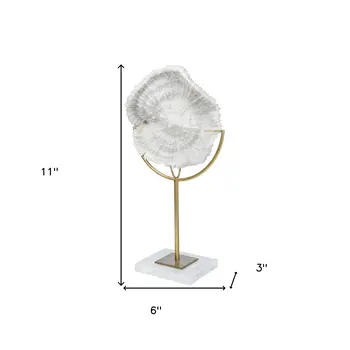 Petite White And Gold Coastal Sculpture