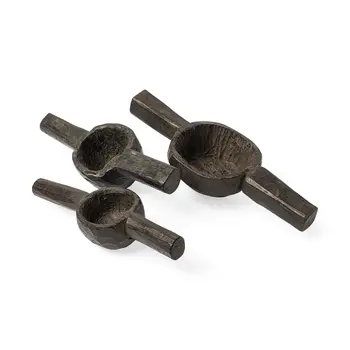 Set of Three 3" Brown Metal Tabletop Sculpture