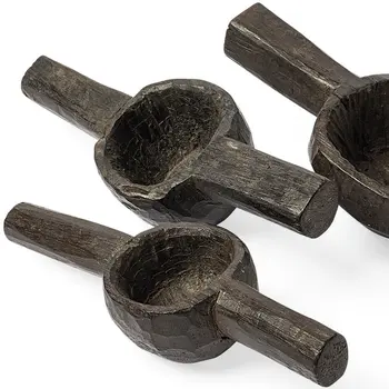 Set of Three 3" Brown Metal Tabletop Sculpture