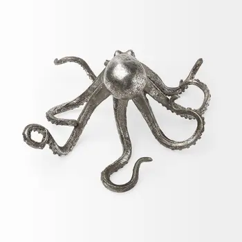 Petite Silver Resin Octopus Sculpture