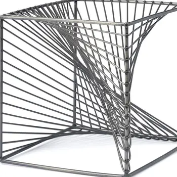8" Silver Metal Cube Tabletop Sculpture