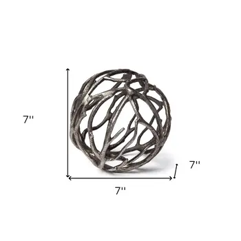 Silver Metal Tree Branch Sculpture