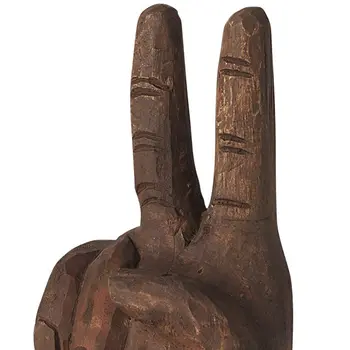 13" Brown Fabric Hand Tabletop Sculpture