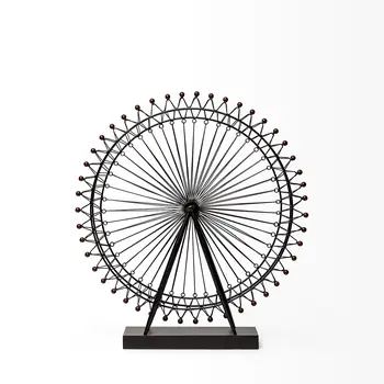 27" Black Metal Tabletop Sculpture