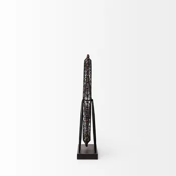27" Black Metal Tabletop Sculpture