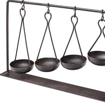 19" Charcoal Metal Vintage Spice Rack Tabletop Sculpture