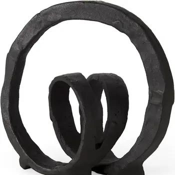 8" Black Fabric Tabletop Sculpture