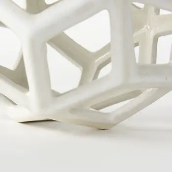 7" White Ceramic Decorative Orb Tabletop Sculpture