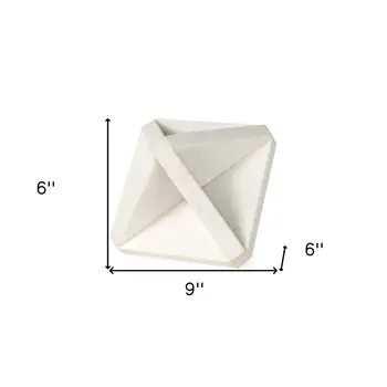 White Marble Geometric Square Sculpture