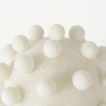 6" Ivory Resin Knobby Nubs Orb Tabletop Sculpture
